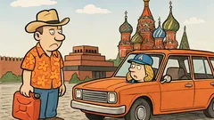 Vtip: Američania bez benzínu na Červenom námestí