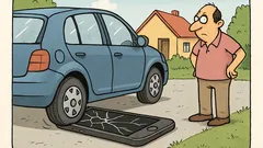 Vtip: Prejdi mobil zadným kolesom auta…