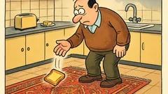 Vtip: Spadne chlieb na mastnú stranu…