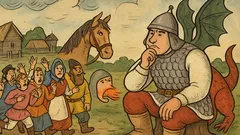 Vtip: V dedine sa zjavil drak...