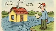 Vtip: Inzerát počas záplav: Lacno predám domček