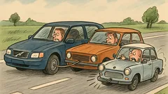 Vtip: Ide trabant po ceste a pokazí