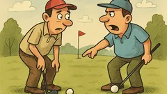 Vtip: Golfista odpáli loptičku a hľadá ju