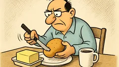 Vtip: Čím tvrdšie maslo, tým mäkšia žemľa