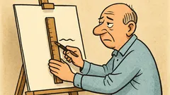 Vtip: Pravítkové pravidlo—rovné čiary neexistujú