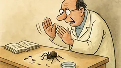 Vtip: Vedec robí výskum s pavúkom…