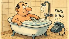 Vtip: Telo vo vani, telefón zvoní