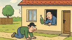 Vtip: Záhorák ide okolo suseda po kolenách