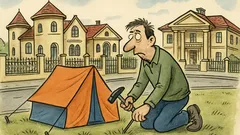 Vtip: Vymením stan za vilu v milionárskej štvrti