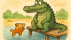 Vtip: Zlatá rybka nechá záskok krokodílovi