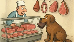 Vtip: Pes vojde do mäsiarstva s peňaženkou