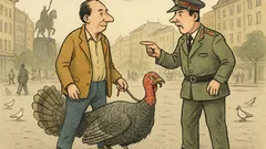 Vtip: Franta venčí moriaka na Václaváku