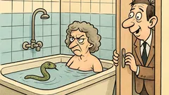 Vtip: Dookola voda, v prostriedku zmija…