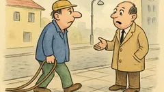 Vtip: Chlap ťahá povraz po ulici…