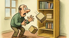 Vtip: Sprinklého zákon – predmety padajú v pravom uhle