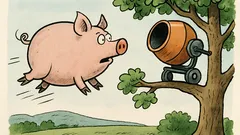 Vtip: Letí prasa, na strome miešačka...