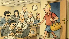 Vtip: Príde kolega o deviatej do práce