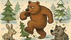 Vtip: Naštvaný maco chodí po lese