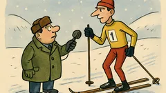 Vtip: Reportér sa pýta lyžiarskeho favorita