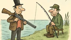 Vtip: Jean, nachystajte guľovnicu, ideme na ryby