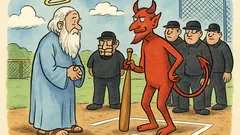 Vtip: Satan vyzval Nebesá na baseball