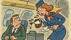 Vtip: Keď letuška nesie kávu...